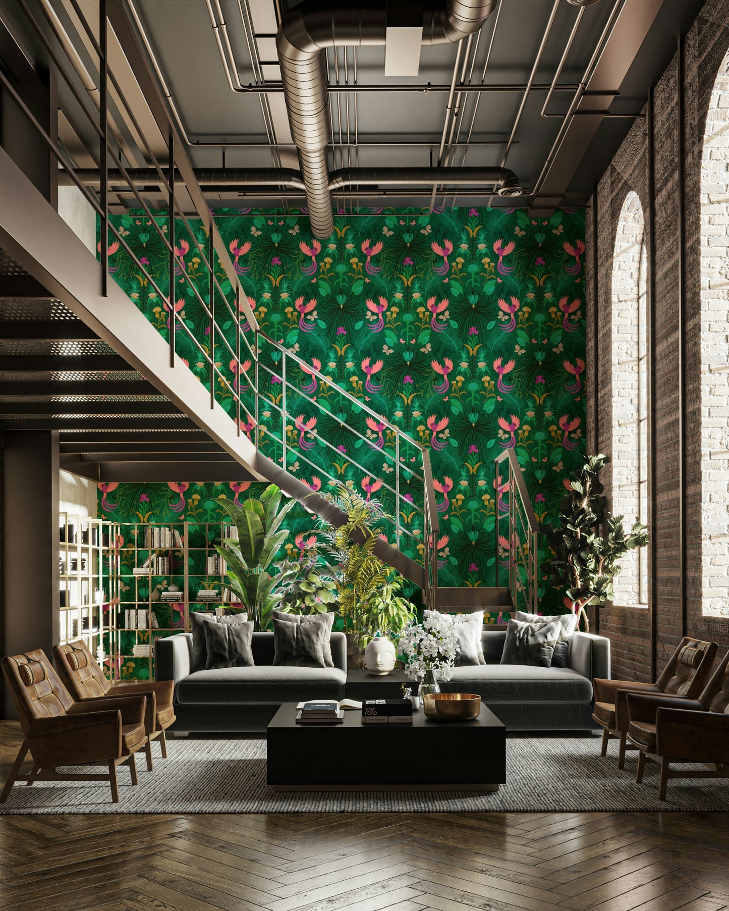 Vintage-inspired secret garden wallpaper with flowers

