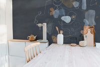 Abstract cosmic rhythm mural for rooms