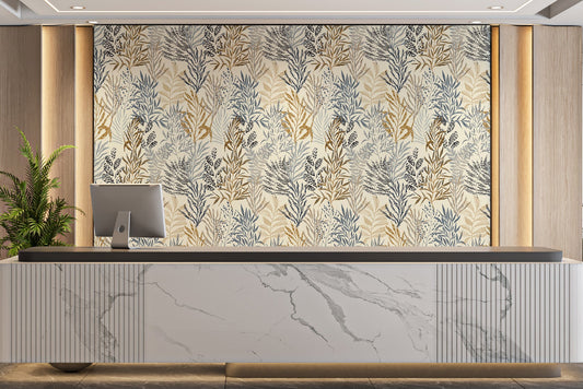 Artistic Wild Botanical Wallpaper Design
