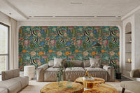 Colorful marine creatures in aquatic wallpaper
