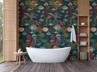 Artistic Marine Life Wallpaper Pattern
