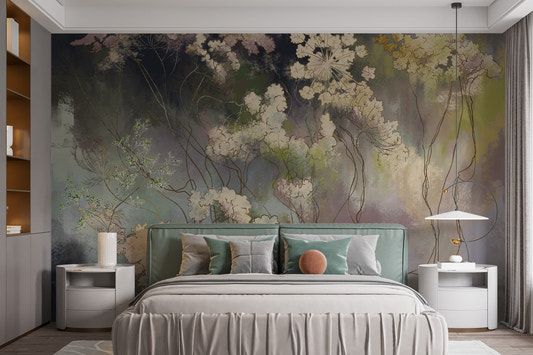Whispering wildflowers wall mural design