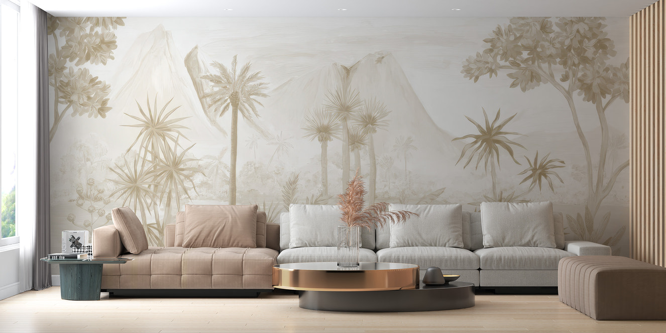 Sepia Forest Wallpaper Mural - Giffywalls