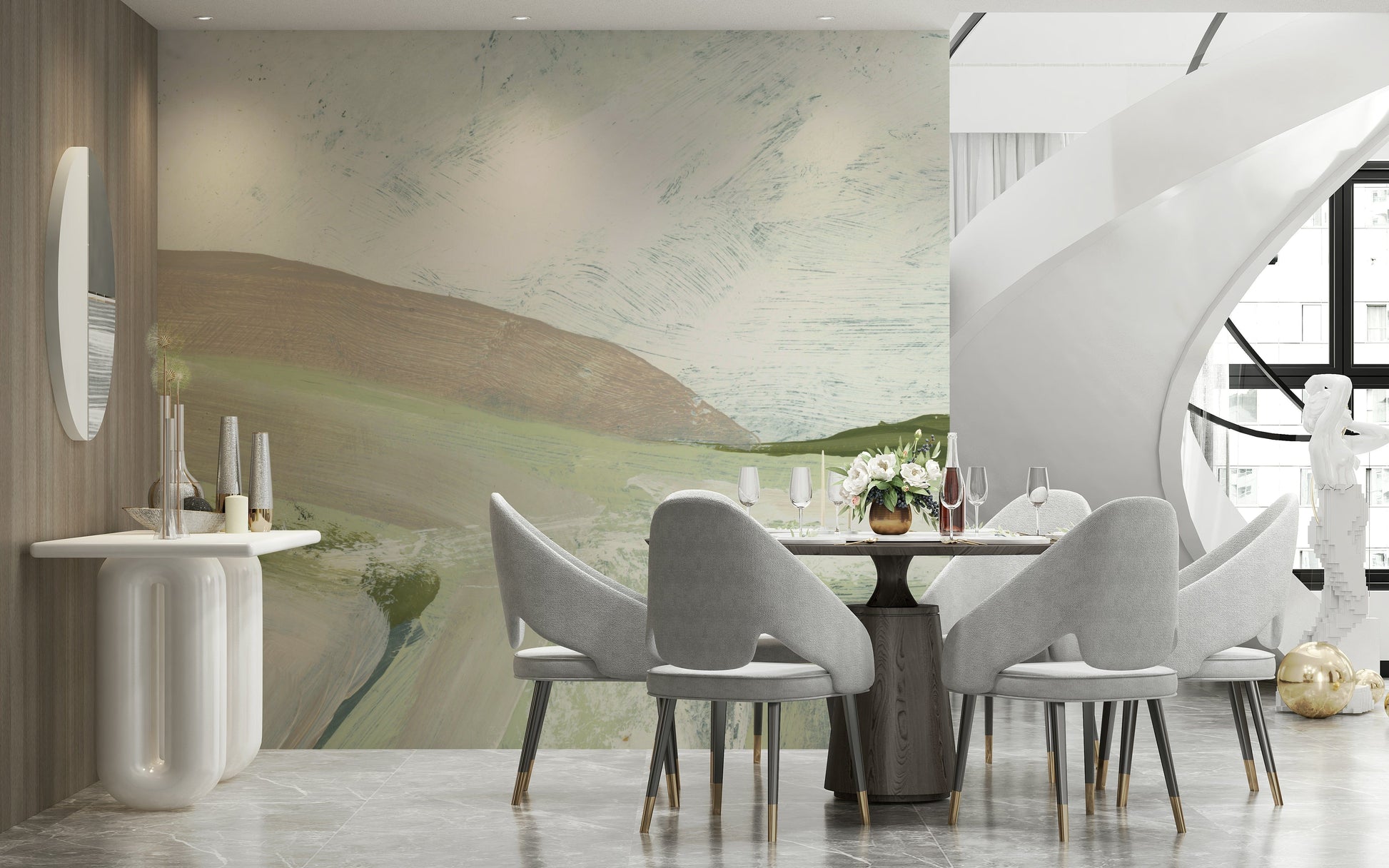 A serene modern pattern wall mural for your decor.