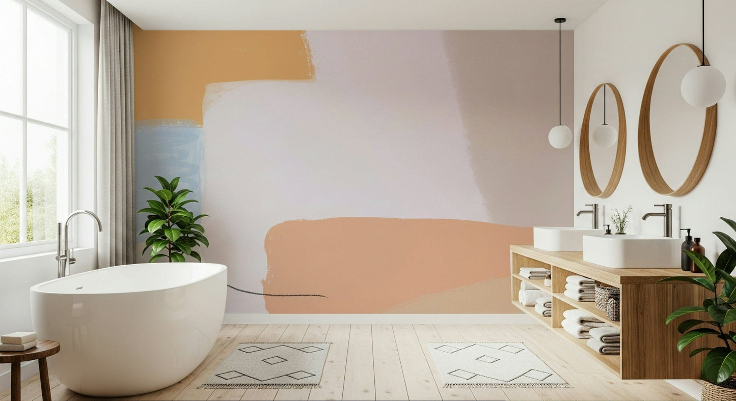 A beautiful abstract art wallpaper mural with harmonious colors.