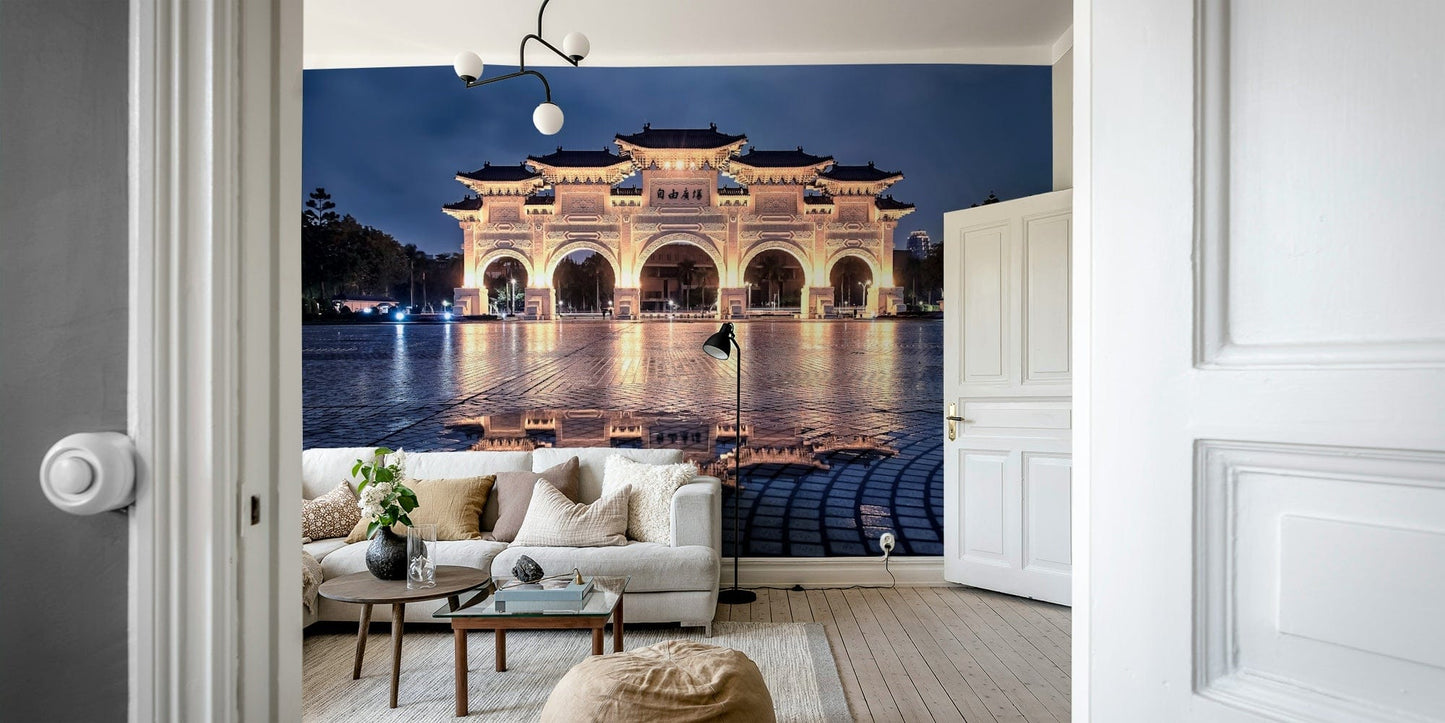 A serene traditional architecture wall mural for your decor.


