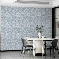 Elegant blue flowers wallpaper in soft tones

