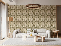 Rustic monstera leaf wallpaper with layered botanical foliage