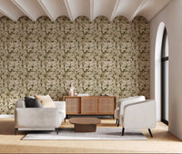 Serene Botanical Rustic Monstera wallpaper with oversized leaves