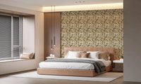 Bedroom Serene Botanical Rustic Monstera wallpaper with leaf print