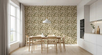 Serene Botanical Rustic Monstera wallpaper showing dense leaf pattern
