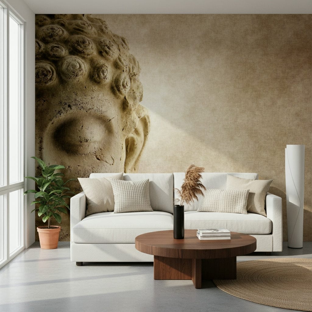 Zen-inspired wall decor featuring a gentle Buddha artwork