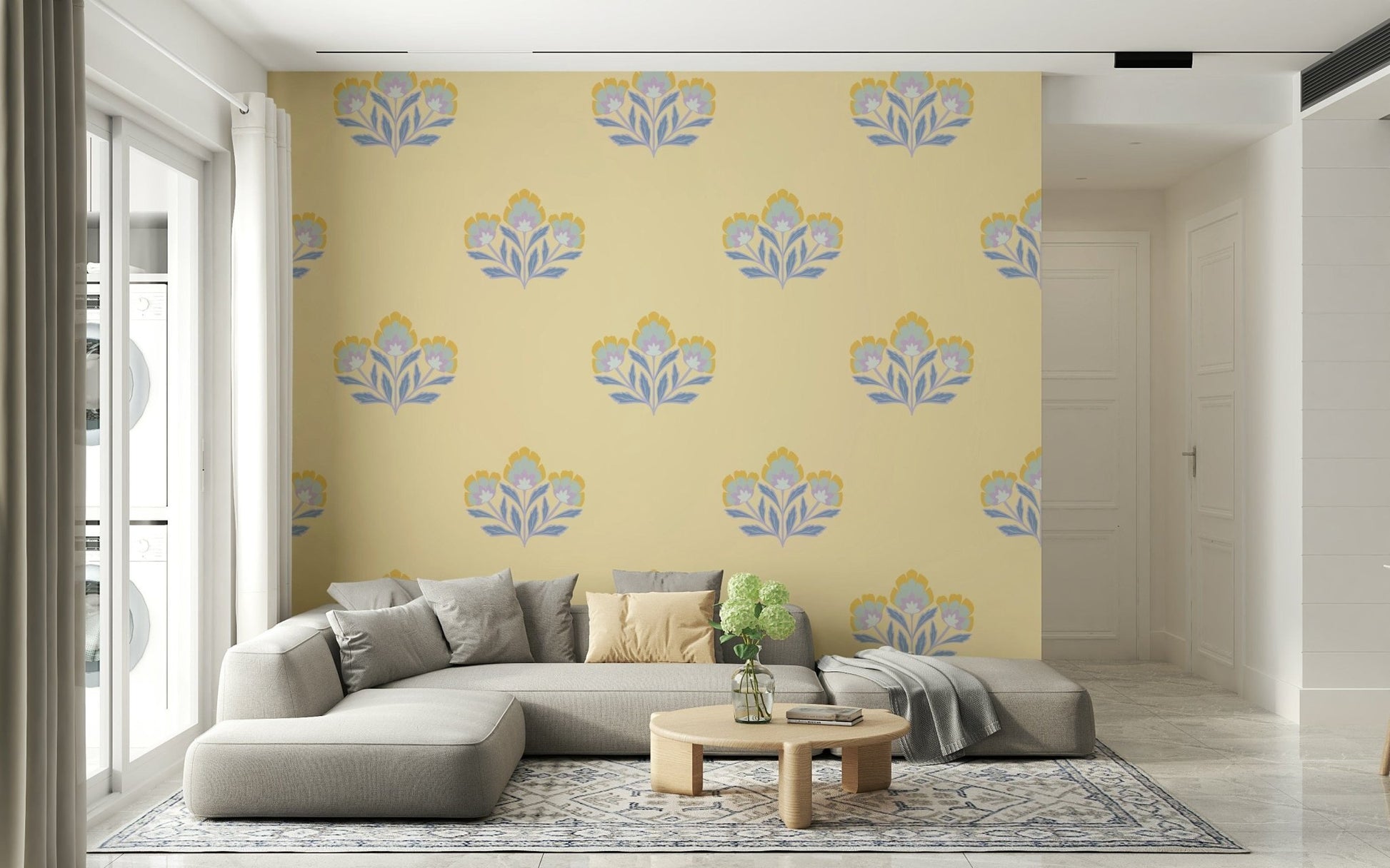 Dreamy Serene Flora wallpaper, ethereal light-colored floral pattern.