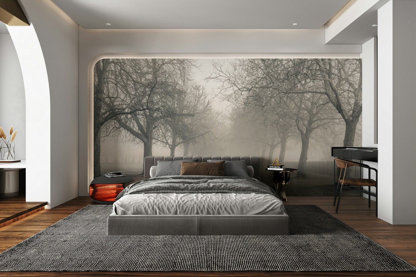 An artistic nature inspired mural for home decor.

