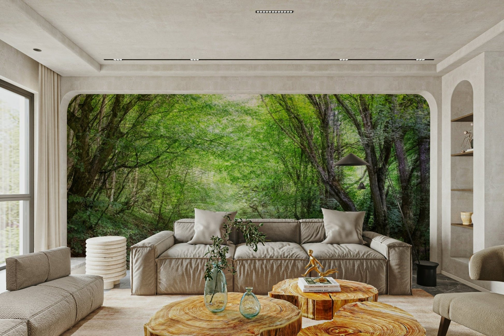 Natural trail photo wall backdrop
