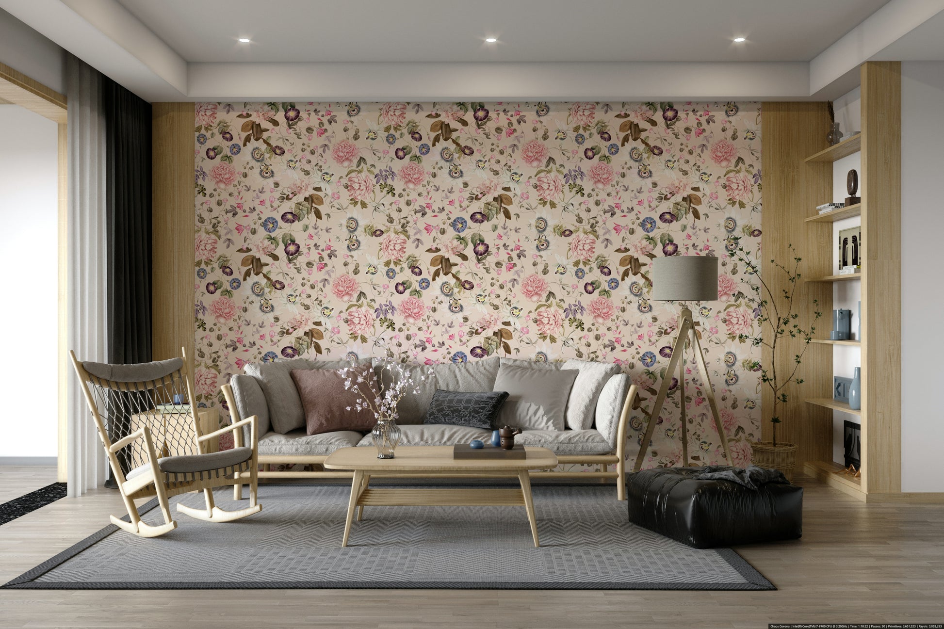 Serene floral wallpaper bringing nature’s calm indoors

