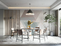 Soft color-blocked shapes in geometric composition

