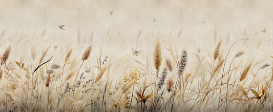 Serene Grassland Butterfly Wallpaper Mural