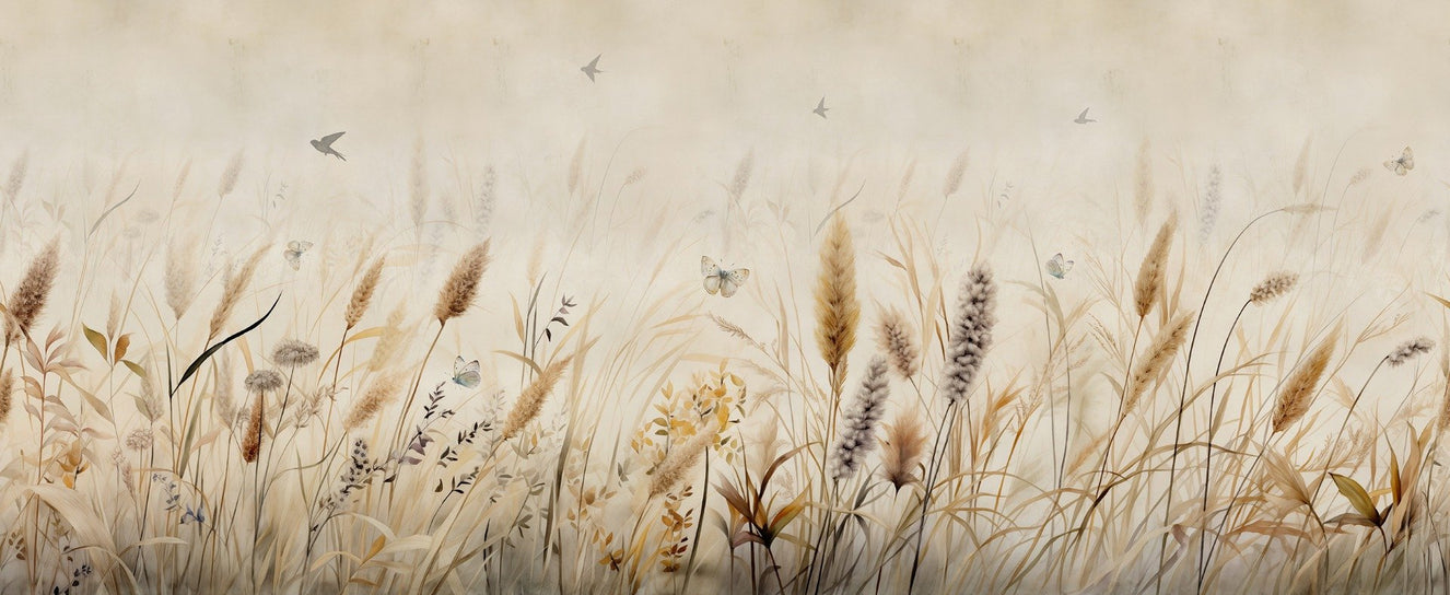 Serene Grassland Butterfly Wallpaper Mural