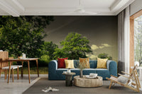 Tree line with moody sky mural
