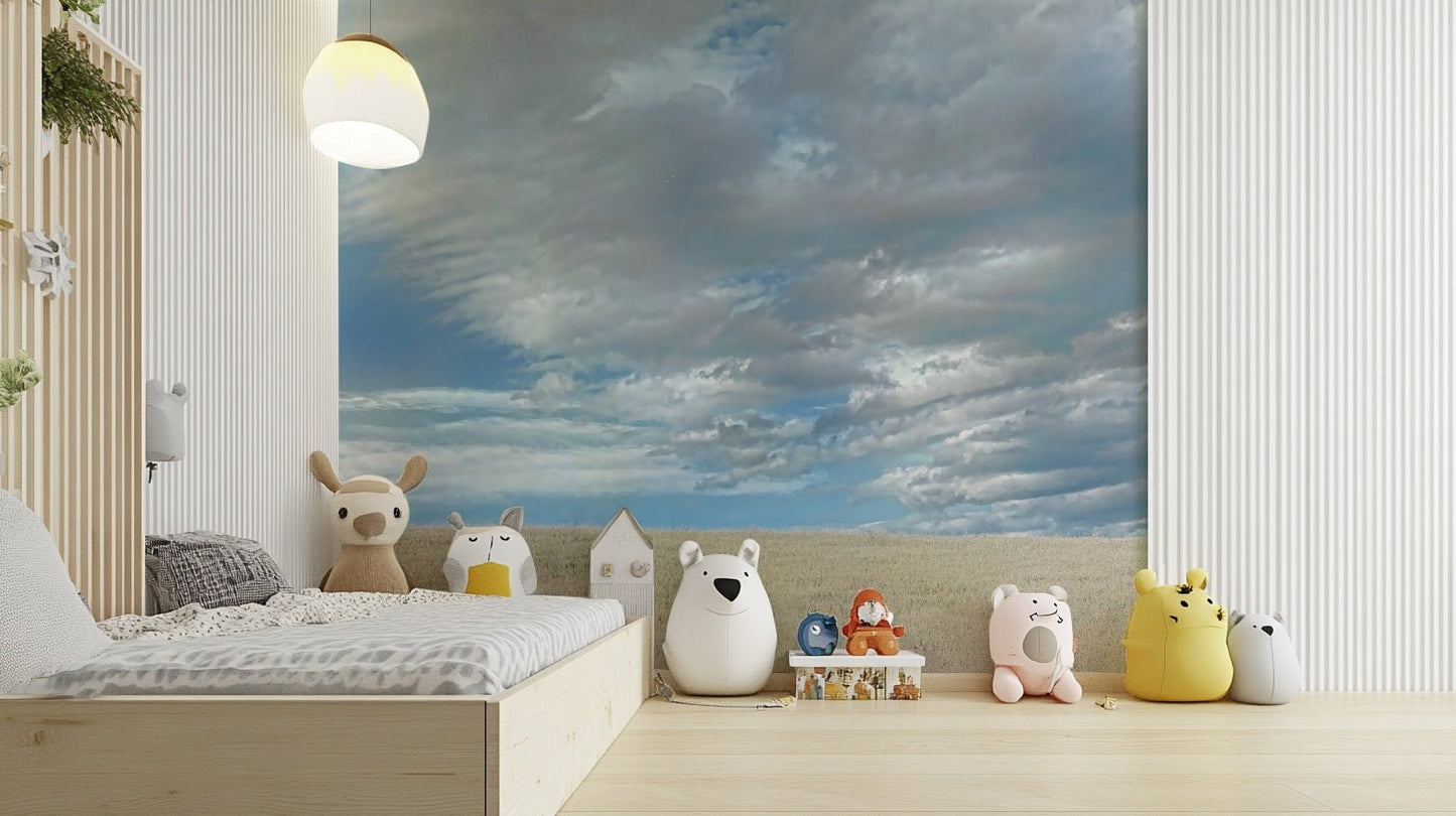 Peaceful countryside mural design
