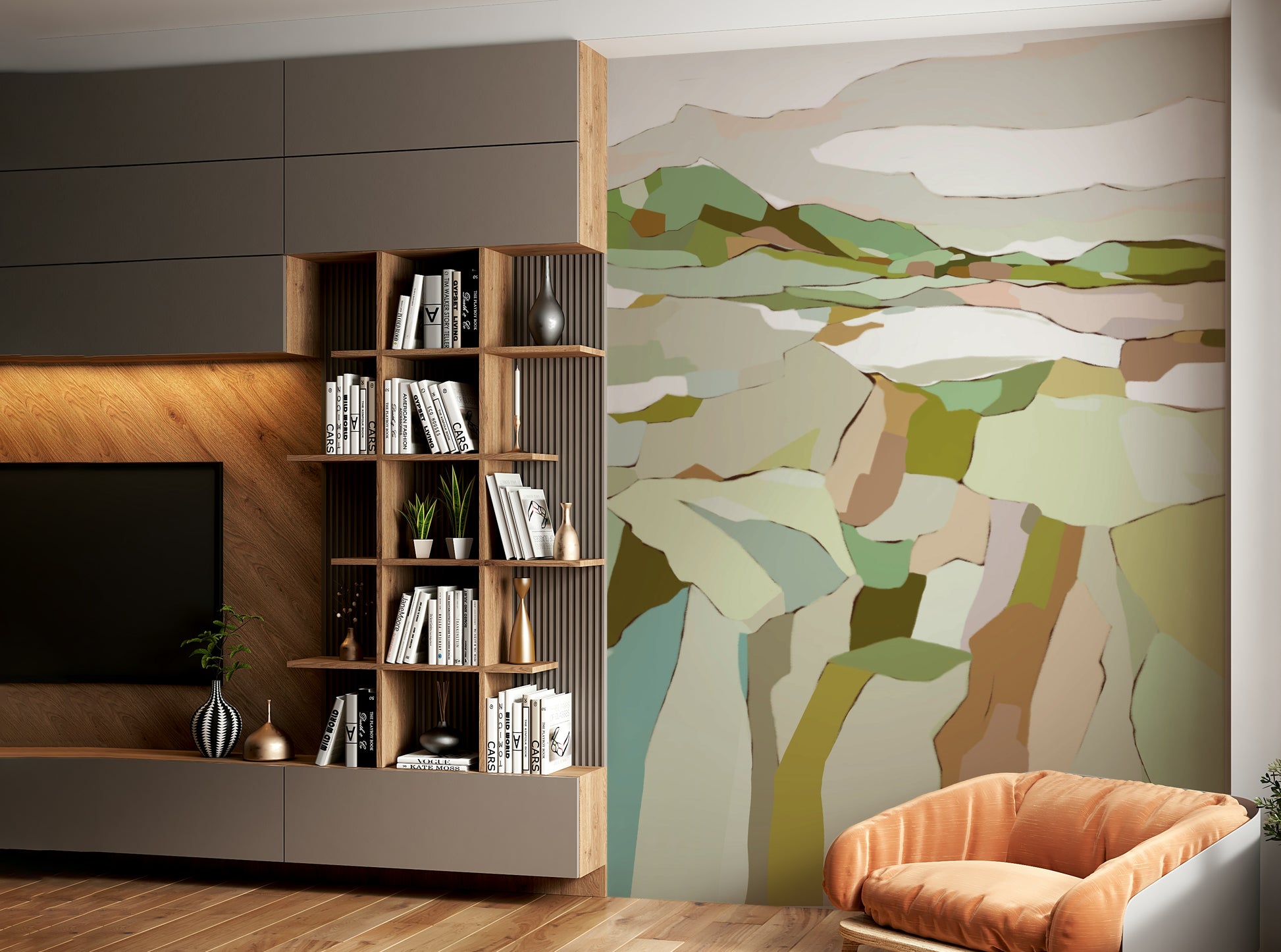 Living room peaceful wallpaper

