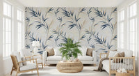 Create a soothing ambiance in your home office with the Serene Leaf Sway Wall Mural.