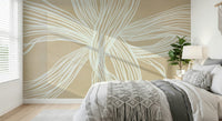 Flowing Lines wallpaper soft beige white strands intricate abstract design