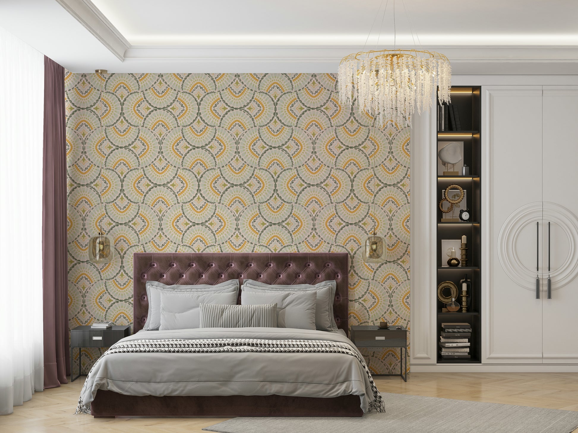Beautiful mandala wallpaper for a calming interior look


