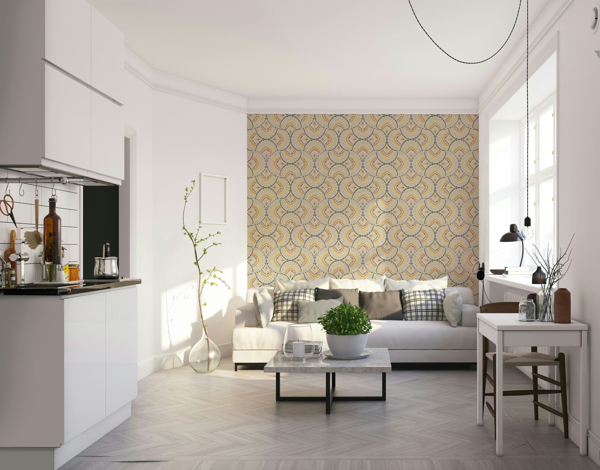 Serene Mandala Dreams wallpaper enhancing bedroom decor

