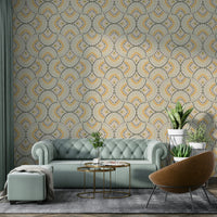 Detailed mandala art wallpaper in soft neutral tones

