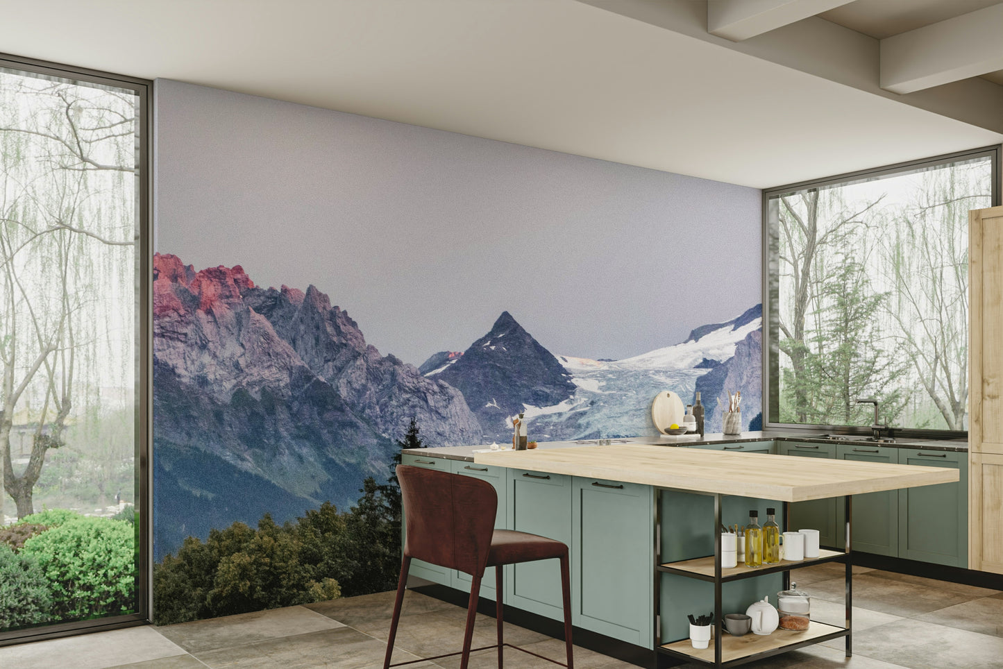 Serene Mountain Majesty Wall Mural