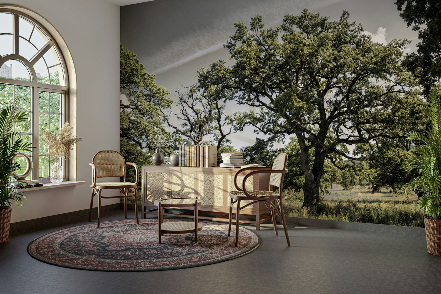 Serene forest wallpaper for walls
