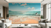 Summer coast view Serene, pristine beach seaside picture wallcovering.
