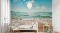 Authentic Serene, pristine beach photo wall covering water reflection.
