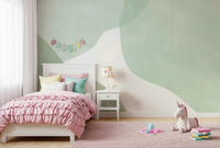Serene Sage Curves Wall Mural - 2861710