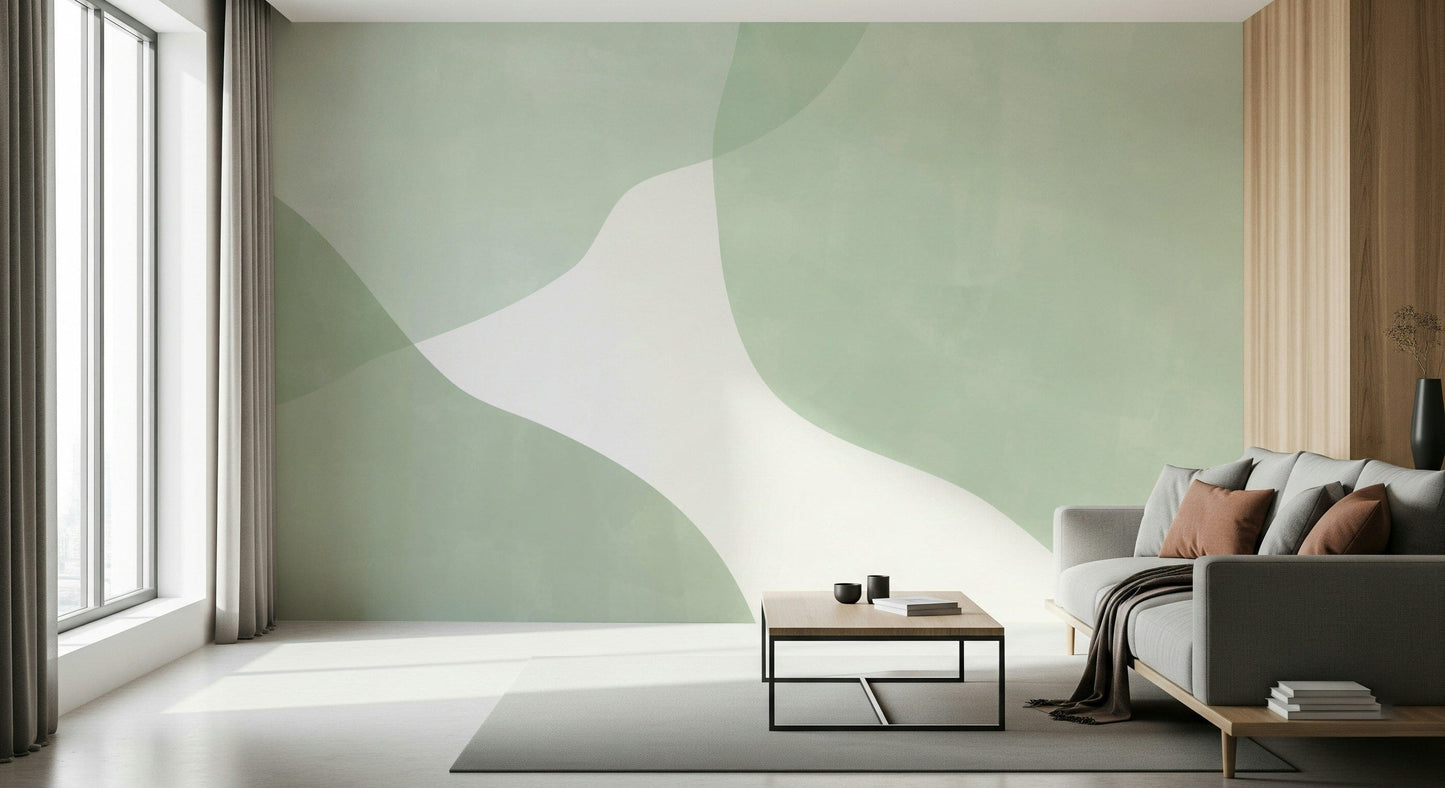 Serene Sage Curves Wall Mural - 2861710