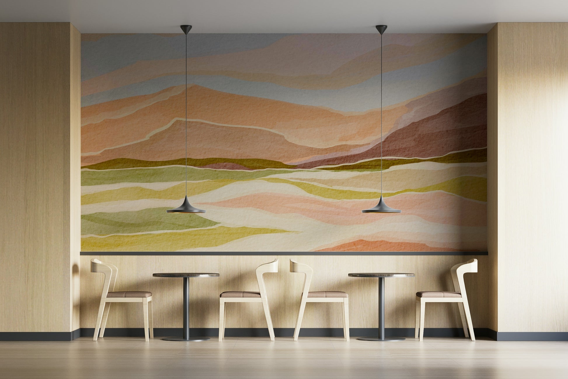 Serene Sunset Landscape wall mural

