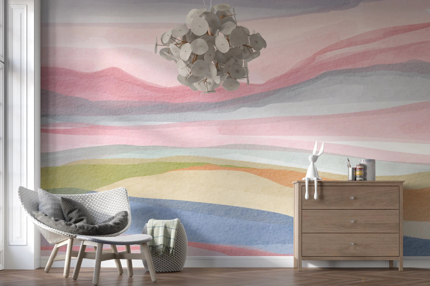 Serene Watercolor Wall Mural