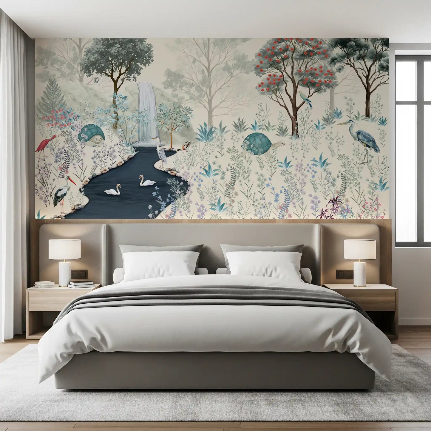 Serene Woodland Stream Wall Mural