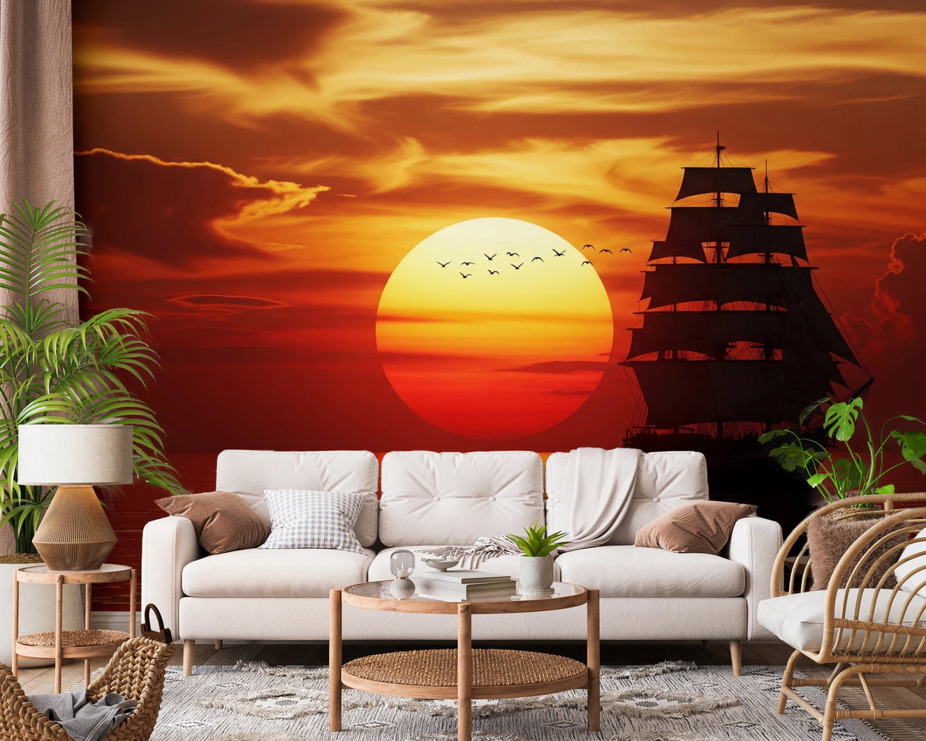 Setting Sun Sail Wall Mural