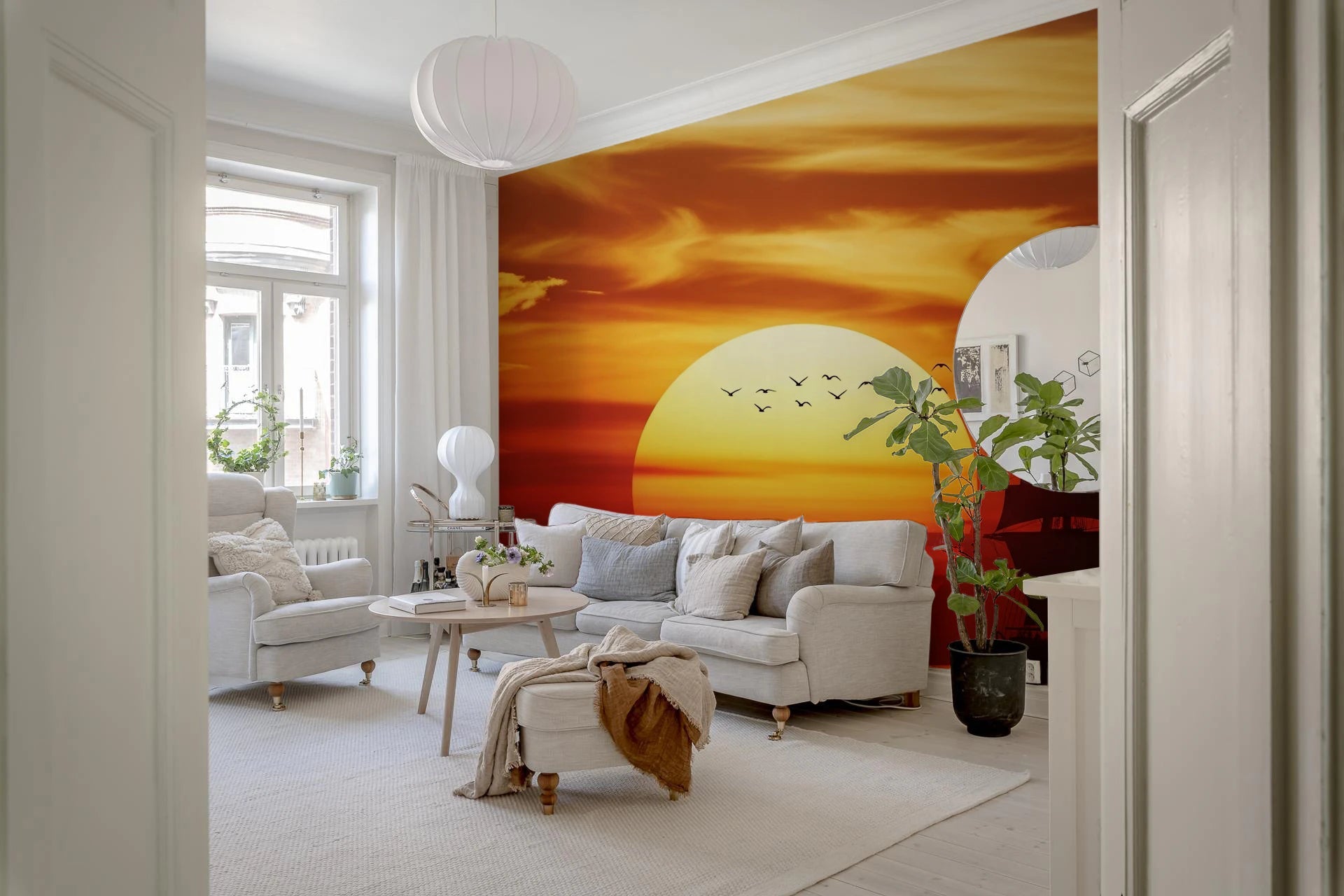Setting Sun Sail Wall Mural