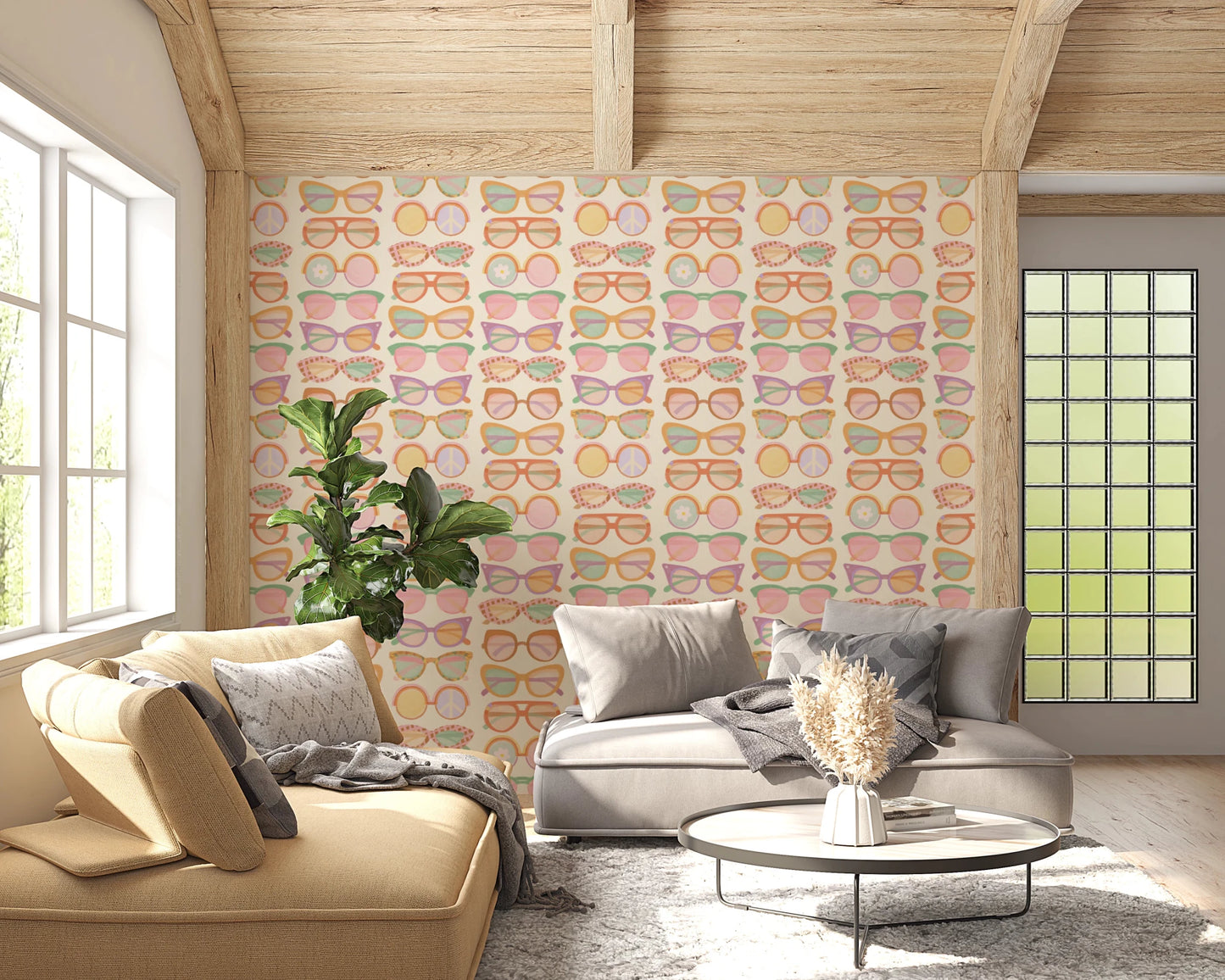 Shades of Cool - Mid - Mod Summer Muted Tones Wallpaper⁠