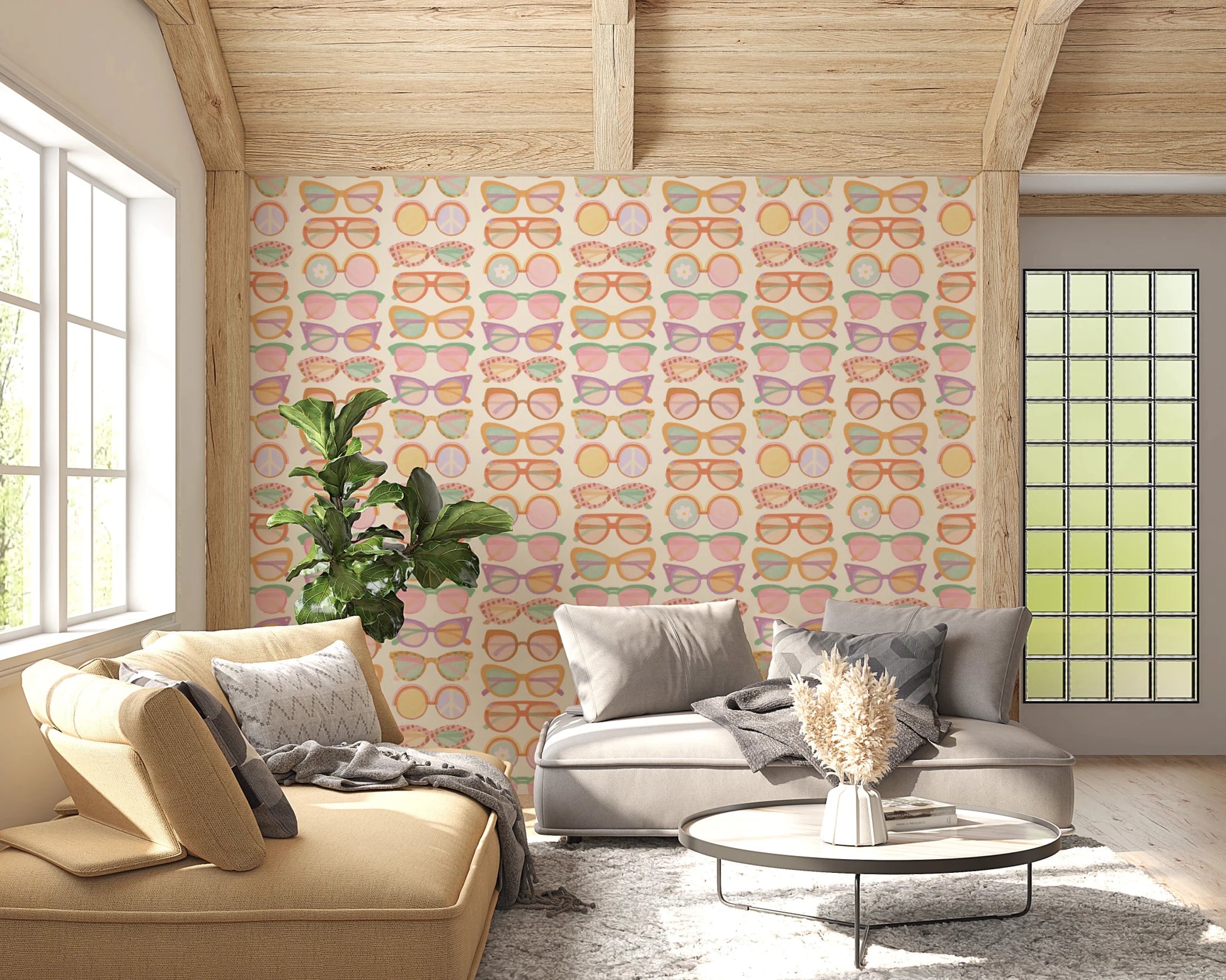 Shades of Cool - Mid - Mod Summer Muted Tones Wallpaper⁠