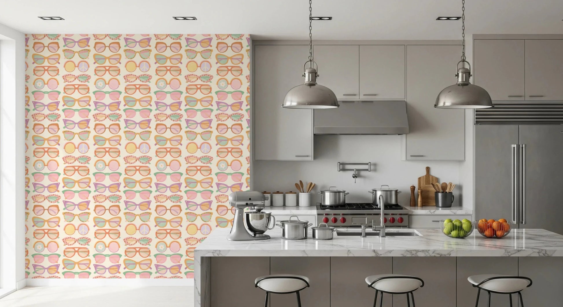 Shades of Cool - Mid - Mod Summer Muted Tones Wallpaper⁠