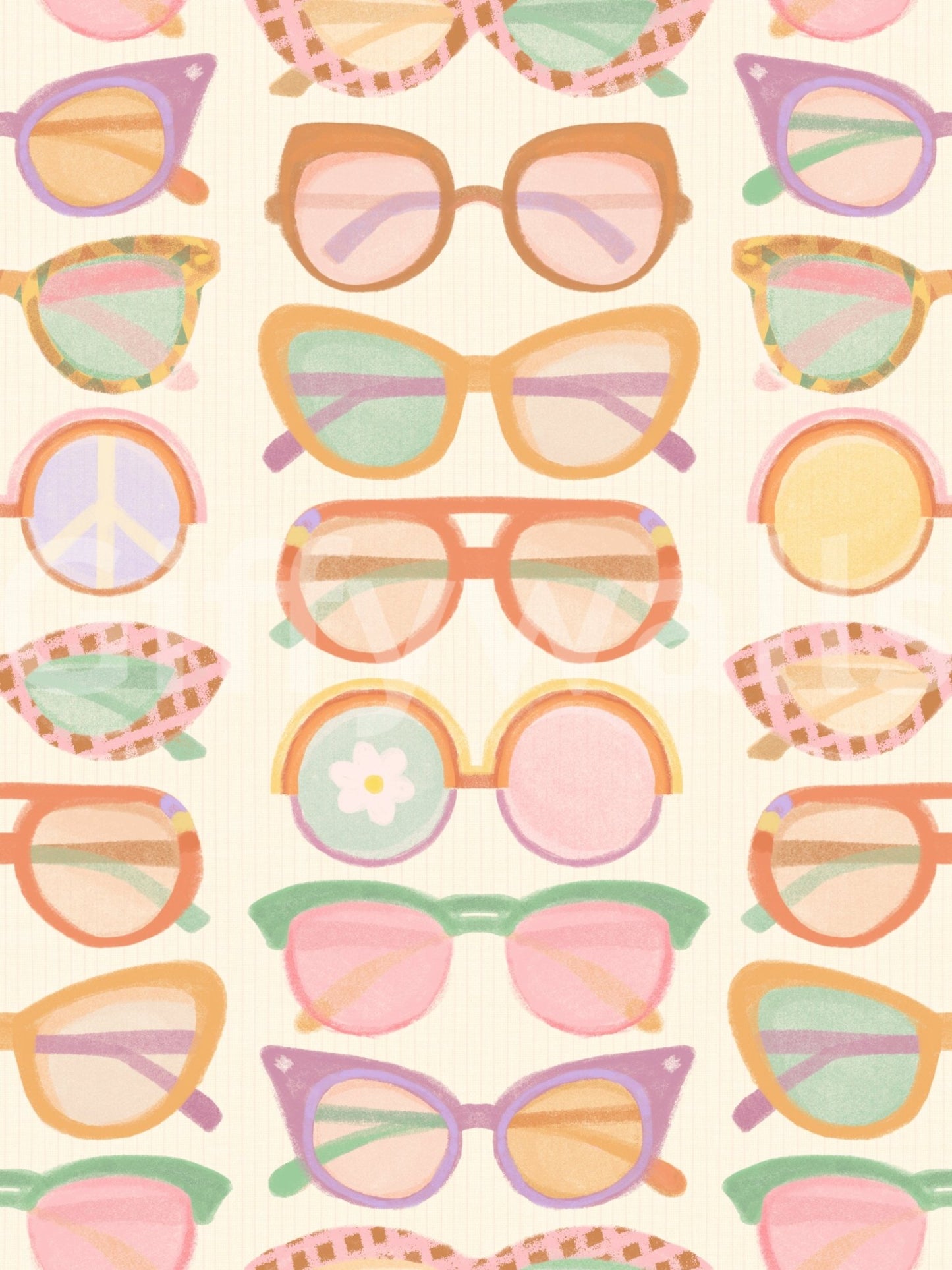 Shades of Cool - Mid - Mod Summer Muted Tones Wallpaper⁠