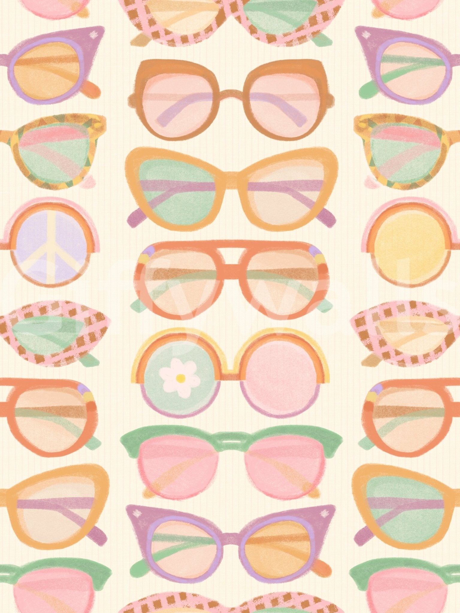 Shades of Cool - Mid - Mod Summer Muted Tones Wallpaper⁠