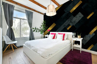 Dark night sky with shooting stars wall mural for bedrooms

