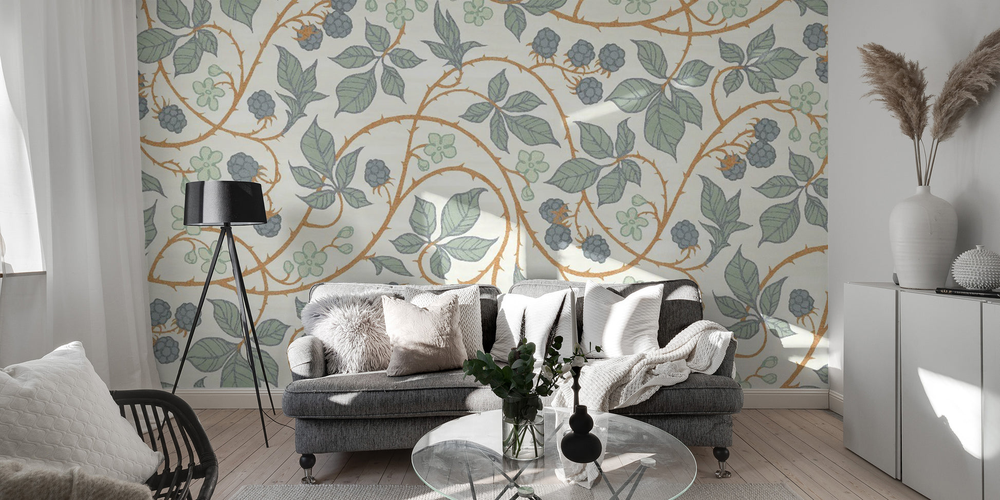 Blackberry leaves wallpaper, vibrant and trendy
