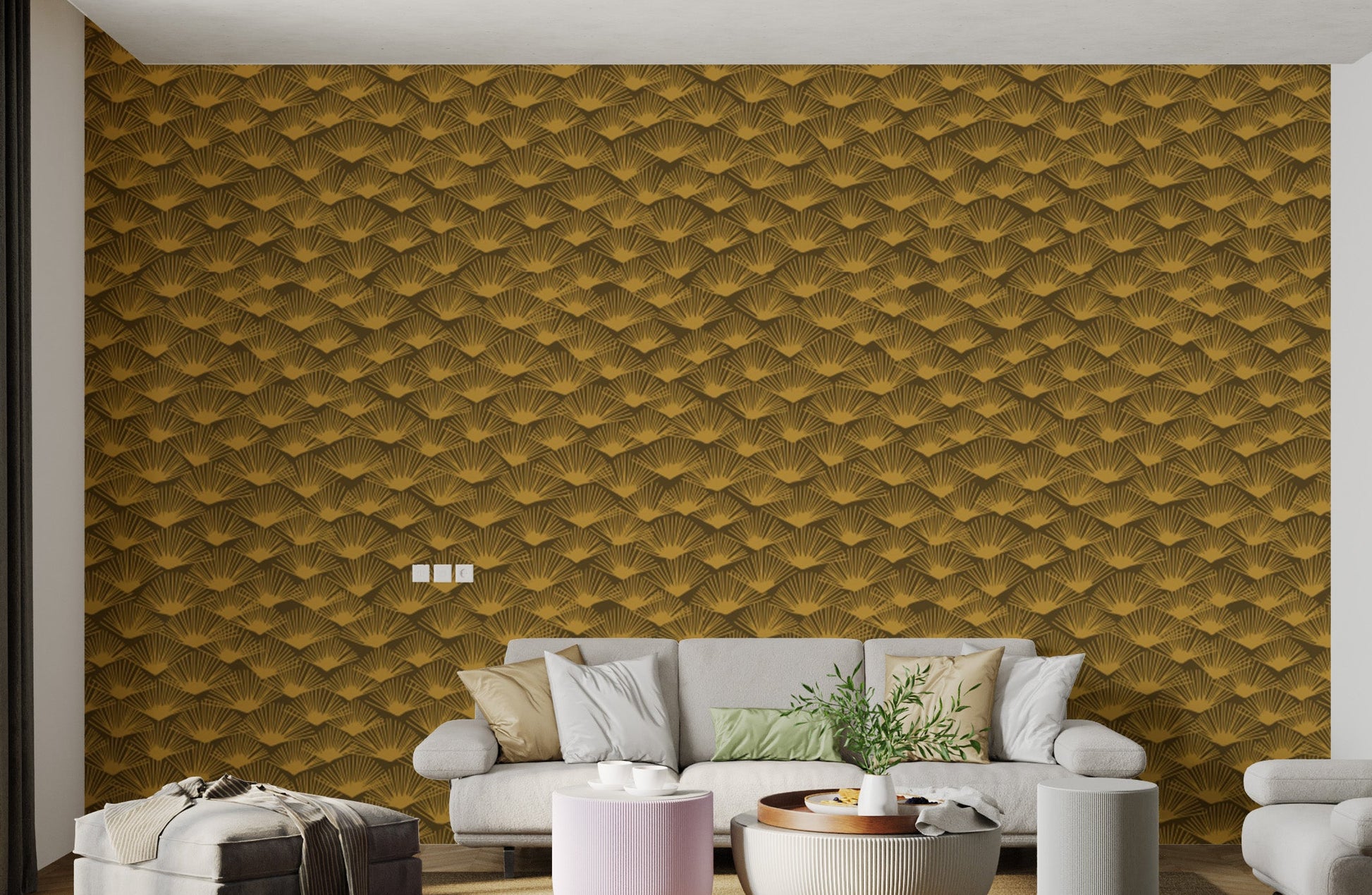 Art Deco Fanfare wallpaper showcasing classic 1920s style.
